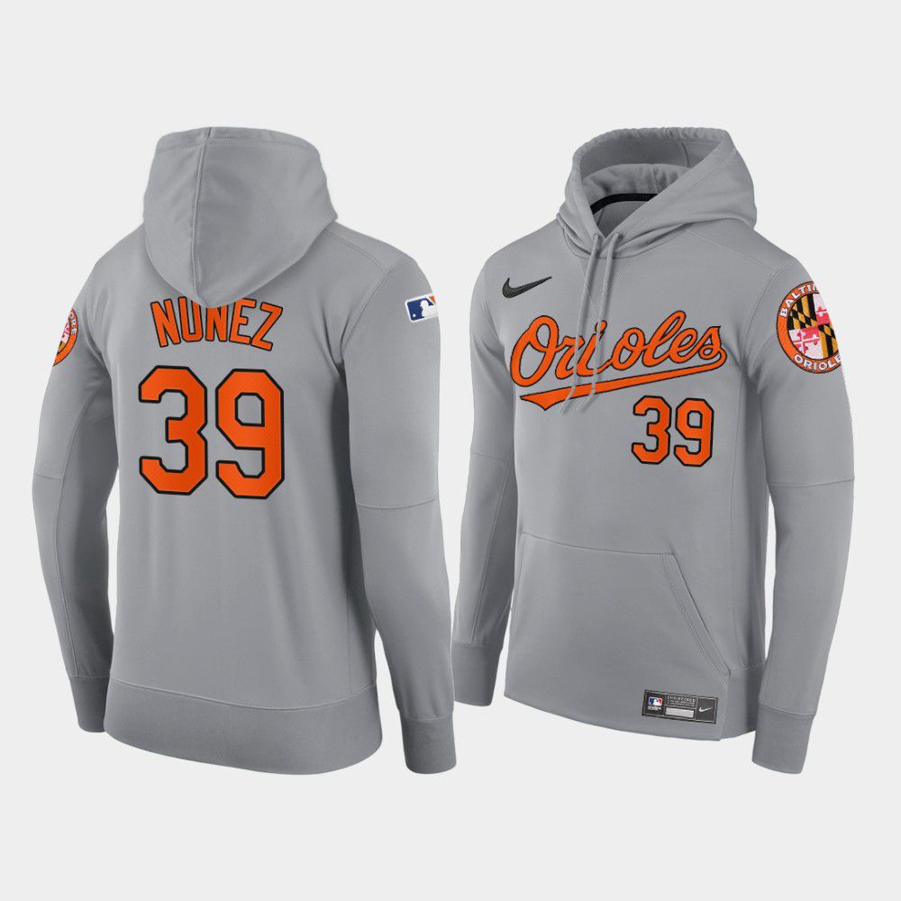 Men Baltimore Orioles #39 Nunez gray road hoodie 2021 MLB Nike Jerseys->customized mlb jersey->Custom Jersey